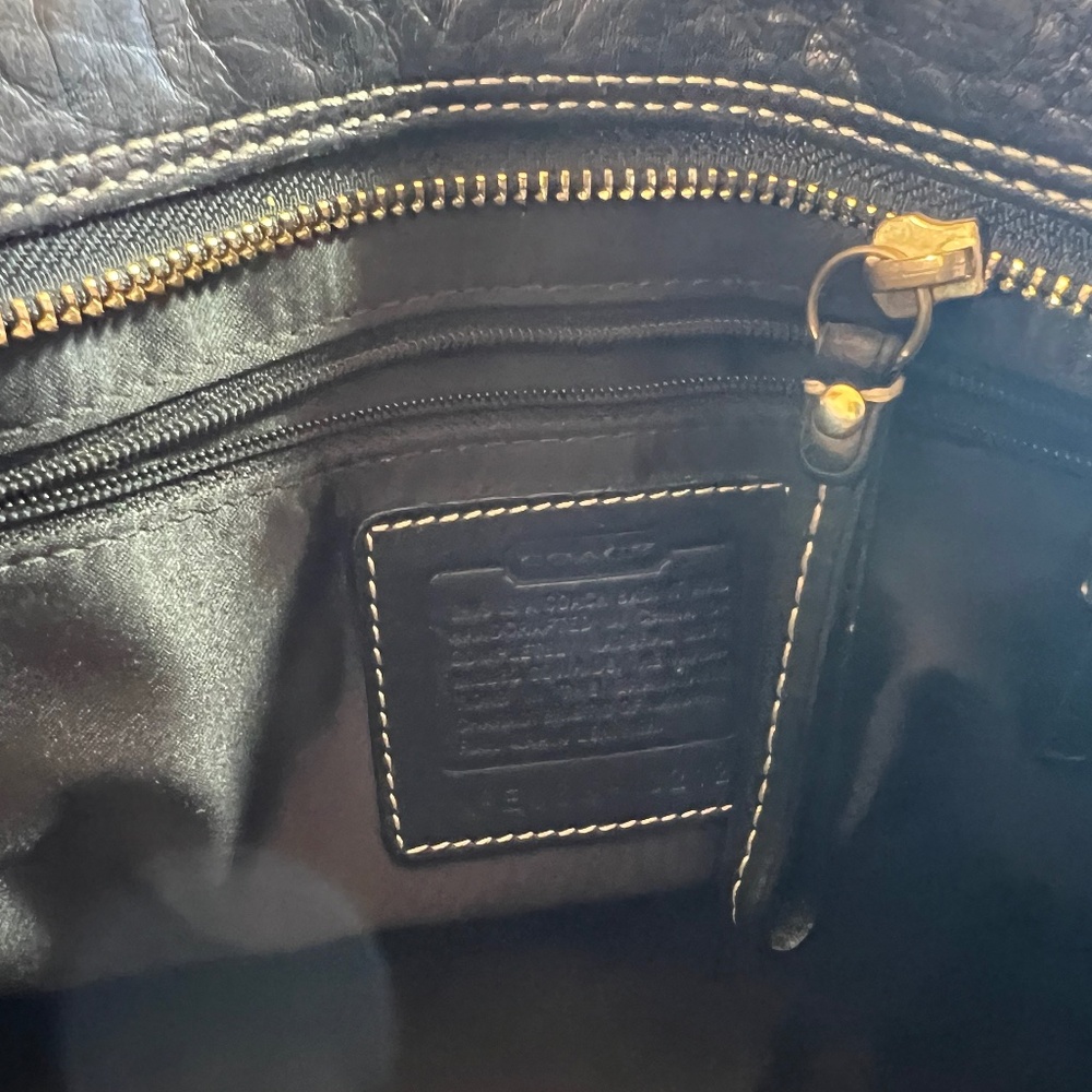 Coach Hamptons Black Pebbled Leather Horsebit Satchel Style 10212 - Picture 13 of 15